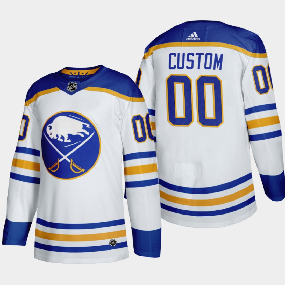 Buffalo Sabres Custom Men Adidas 2020-21 Away Authentic Player Stitched NHL Jersey White